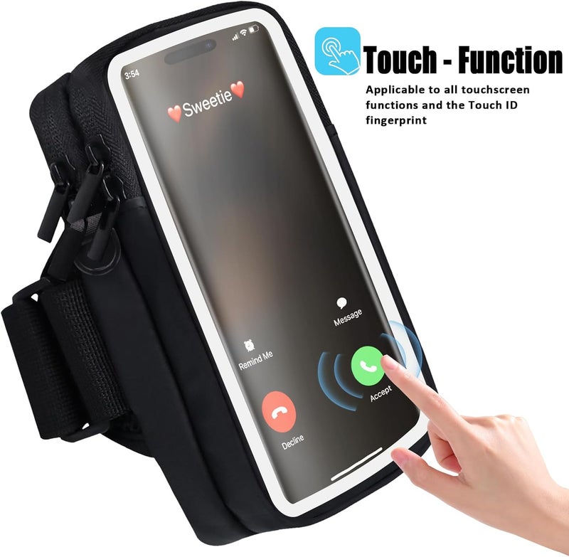 MOVOYEE Phone Holder for Running Armband, Cell Phone Purse Small Crossbody Bags for Women Kids, Sports Arm Bag for Men iPhone,Galaxy,Smartphones Carrier Pouch Fit Workout,Exercise,Gym,Hiking,Walking - Image 3
